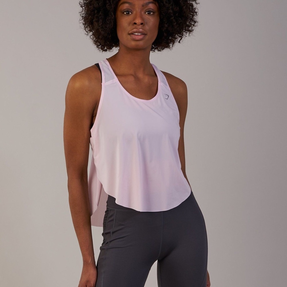 Gymshark pink mesh tank top